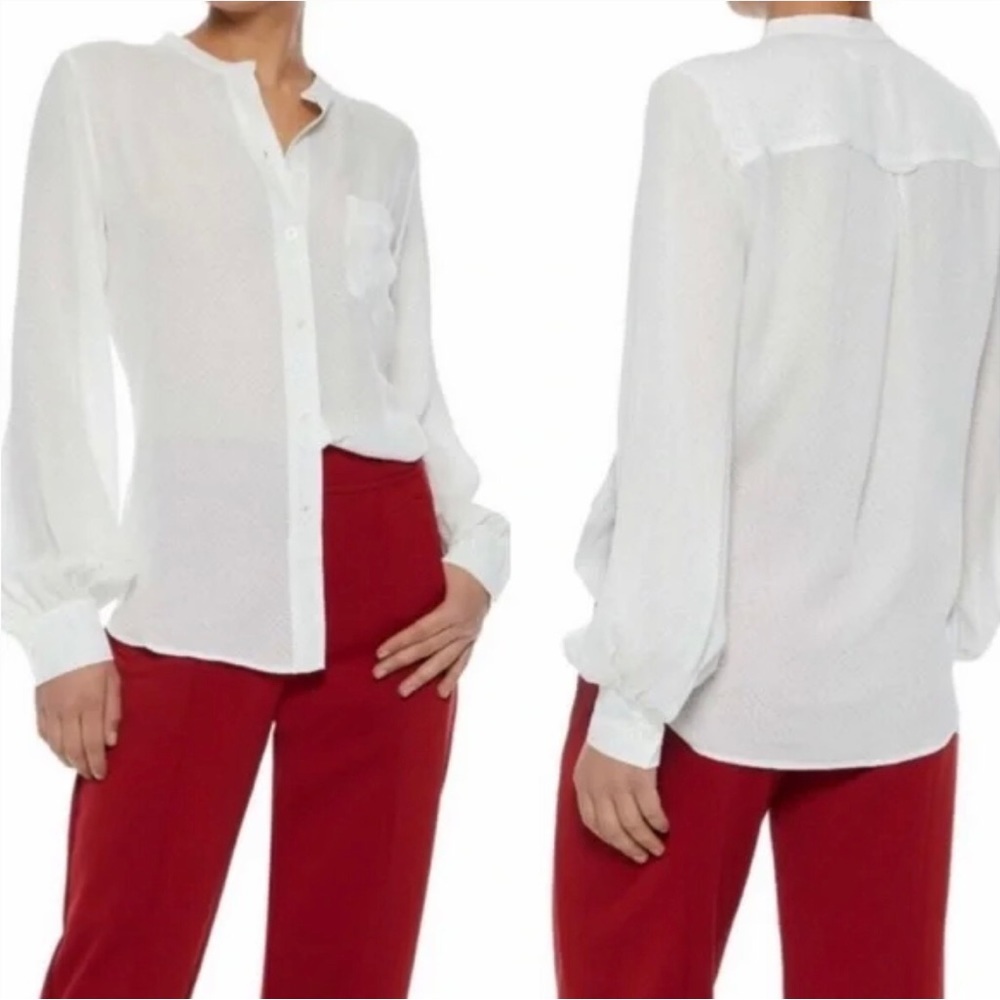 ♥️♥️ A.L.C. Polka dot silk button down blouse size 10 50% Off